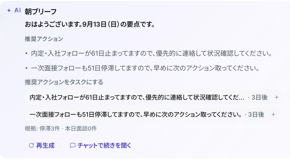 AI の朝ブリーフ(今日の要点と推奨アクション2件、根拠)